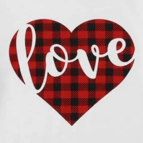 NEW Women’s Heart and Gingham Print Tee Valentine’s T-Shirt Love Gift Fun Top - Picture 4 of 7